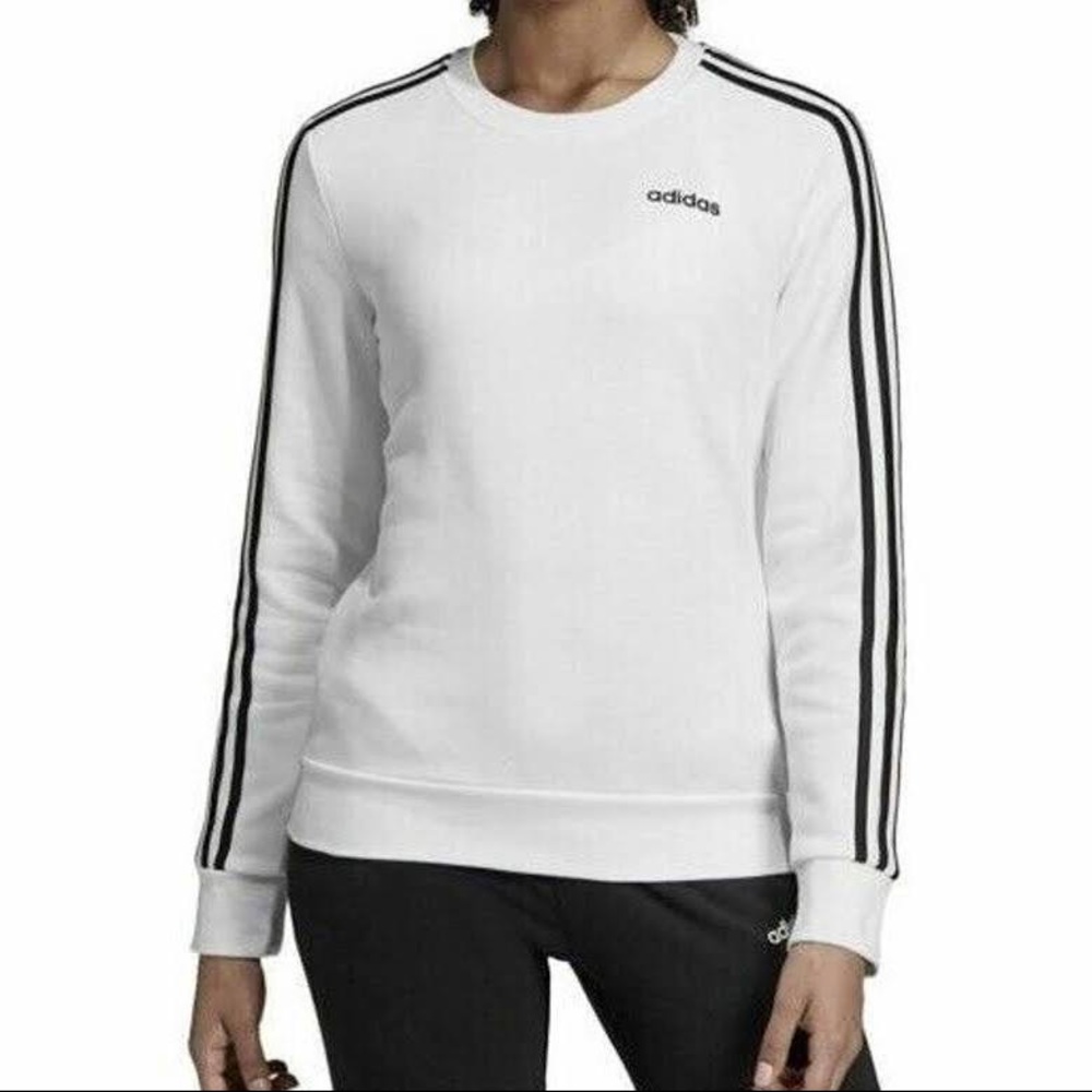 adidas black & white crew neck